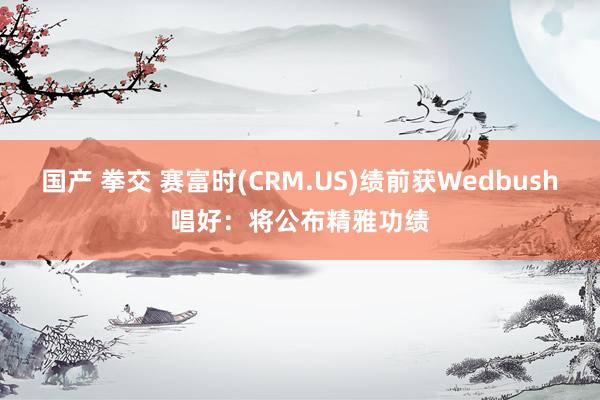 国产 拳交 赛富时(CRM.US)绩前获Wedbush唱好：将公布精雅功绩